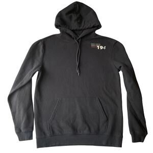 H&M Men Hoodie S Black Graphic Print Fleece Night Odyssey Flowers Streetwear